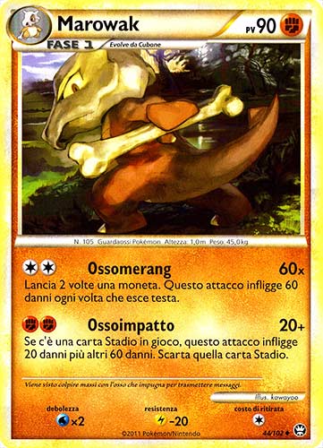 044 / 102 Marowak non comune (IT) -NEAR MINT-