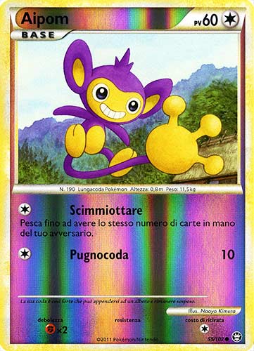 055 / 102 Aipom comune foil reverse (IT) -NEAR MINT-