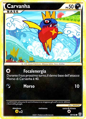 059 / 102 Carvanha comune (IT) -NEAR MINT-