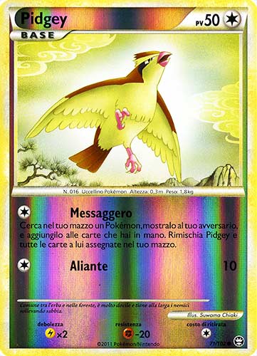 071 / 102 Pidgey comune foil reverse (IT) -NEAR MINT-