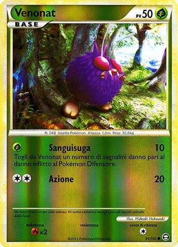 081 / 102 Venonat comune foil reverse (IT) -NEAR MINT-