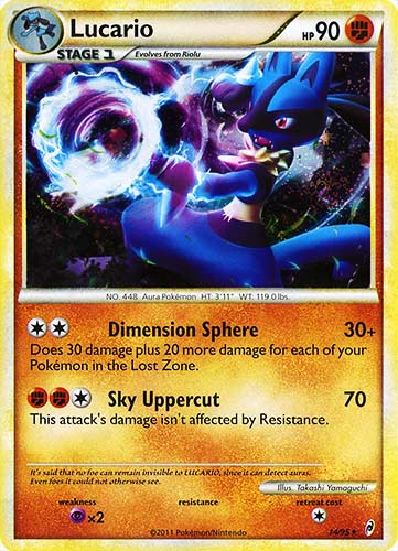 14 / 95 Lucario rara foil (EN) -NEAR MINT-