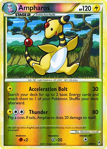 23 / 95 Ampharos rara foil reverse (EN) -NEAR MINT-