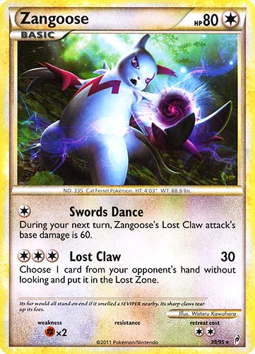 39 / 95 Zangoose rara (EN) -NEAR MINT-