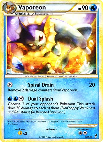 52 / 95 Vaporeon non comune (EN) -NEAR MINT-