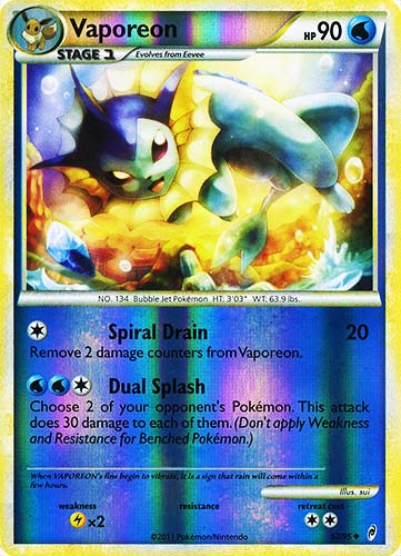 52 / 95 Vaporeon non comune foil reverse (EN) -NEAR MINT-