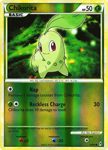 53 / 95 Chikorita comune foil reverse (EN) -NEAR MINT-