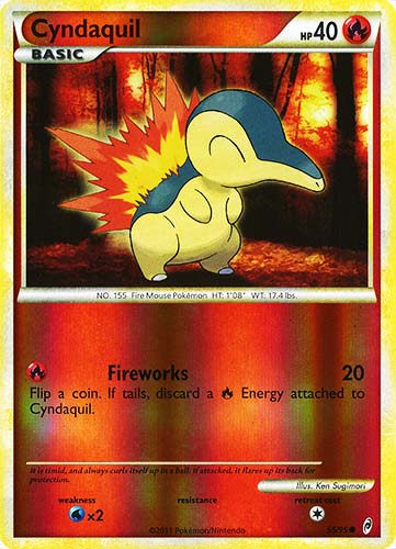 55 / 95 Cyndaquil comune foil reverse (EN) -NEAR MINT-