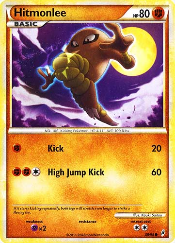 58 / 95 Hitmonlee comune (EN) -NEAR MINT-