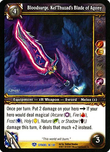 Bloodsurge, Kel'Thuzad's Blade of Agony rara foil (EN) -NEAR MINT-