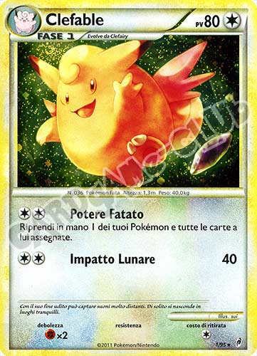 01 / 95 Clefable rara foil (IT) -NEAR MINT-