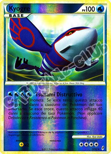 12 / 95 Kyogre rara foil reverse (IT) -NEAR MINT-