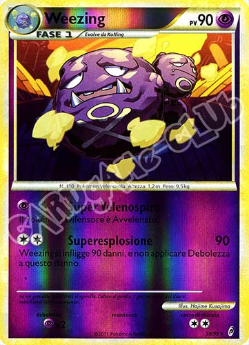 38 / 95 Weezing rara foil reverse (IT) -NEAR MINT-