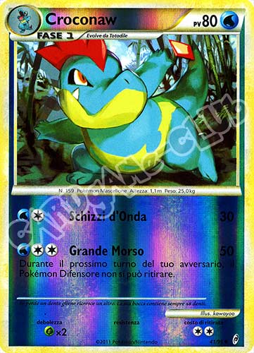 41 / 95 Croconaw non comune foil reverse (IT) -PLAYED-