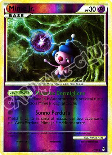 47 / 95 Mime Jr. non comune foil reverse (IT) -NEAR MINT-