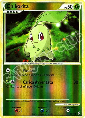 53 / 95 Chikorita comune foil reverse (IT) -NEAR MINT-