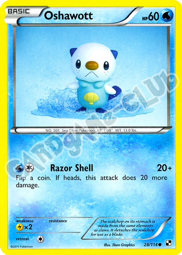 028 / 114 Oshawott comune (EN) -NEAR MINT-