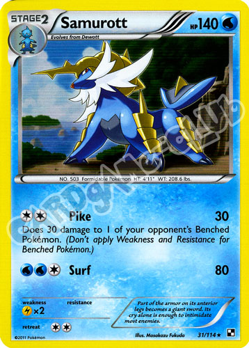 031 / 114 Samurott rara foil (EN) -NEAR MINT-