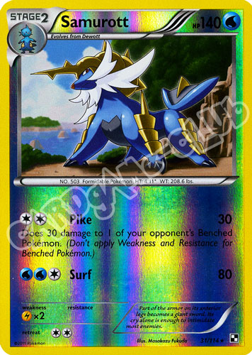 031 / 114 Samurott rara foil reverse (EN) -NEAR MINT-