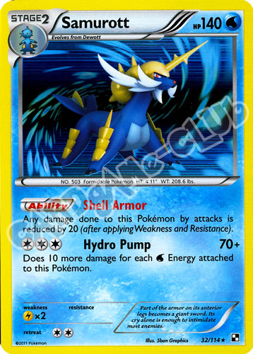 032 / 114 Samurott rara foil (EN) -NEAR MINT-