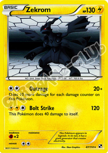 047 / 114 Zekrom rara foil (EN) -NEAR MINT-