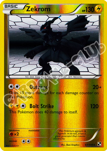 047 / 114 Zekrom rara foil reverse (EN) -NEAR MINT-