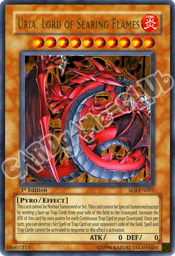 SOI-EN001 Uria, Lord of Searing Flames ultra rara 1st Edition (EN) -NEAR MINT-