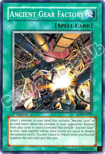 SOI-EN039 Ancient Gear Factory comune 1st Edition (EN) -NEAR MINT-