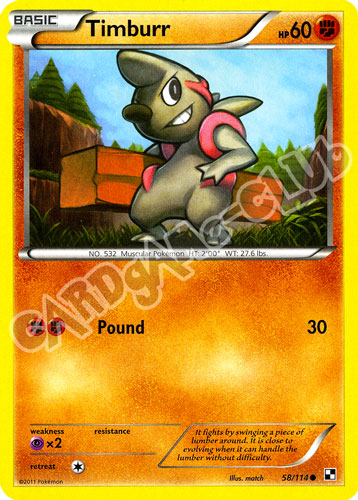 058 / 114 Timburr comune (EN) -NEAR MINT-