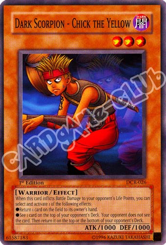 DCR-026 Dark Scorpion-Chick the Yellow comune 1st Edition (EN) -NEAR MINT-