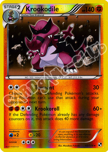 065 / 114 Krookodile rara foil reverse (EN) -NEAR MINT-
