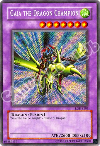 LOB-E102 Gaia the Dragon Champion rara segreta Unlimited (EN)