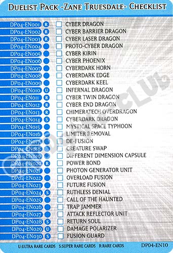 DP04-EN10 Zane Truesdale Checklist comune (EN) -NEAR MINT-