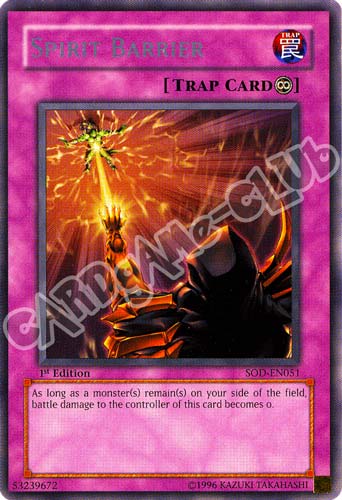 SOD-EN051 Spirit Barrier rara 1st Edition (EN) -NEAR MINT-