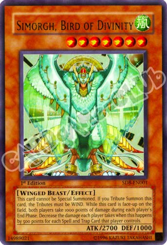 SD8-EN001 Simorgh, Bird of Divinity ultra rara 1st Edition (EN) -NEAR MINT-