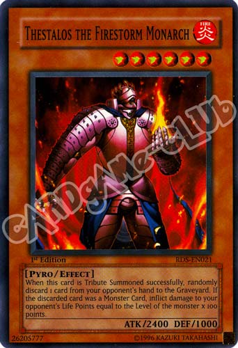 RDS-EN021 Thestalos the Firestorm Monarch rara ultimate 1st Edition (EN) -NEAR MINT-