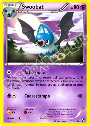 051 / 114 Swoobat non comune (IT) -NEAR MINT-