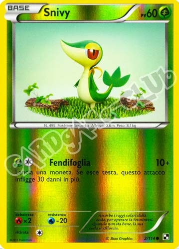 002 / 114 Snivy comune foil reverse (IT) -NEAR MINT-