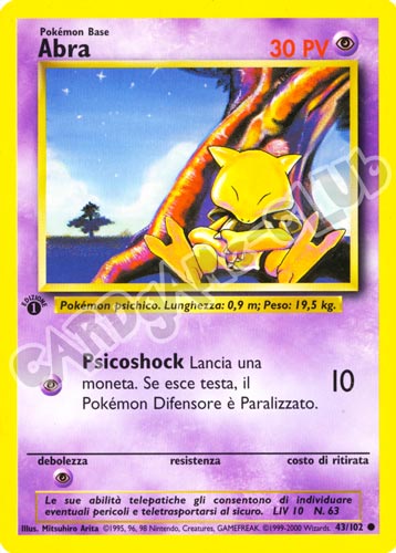 043 / 102 Abra comune 1a edizione (IT) -NEAR MINT-