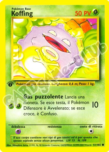051 / 102 Koffing comune 1a edizione (IT) -NEAR MINT-