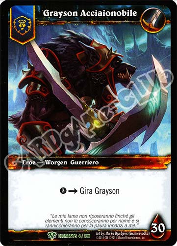 ELEMENTS 004 / 220 Grayson Acciaionobile non comune (IT) -NEAR MINT-