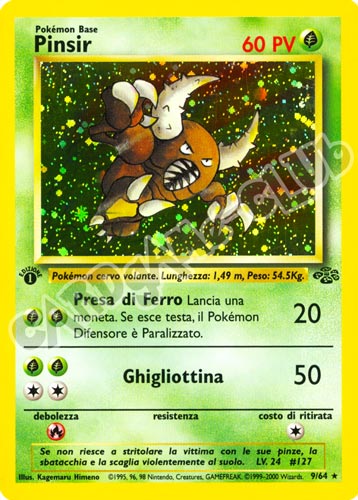 09 / 64 Pinsir rara foil 1a edizione (IT) -NEAR MINT-