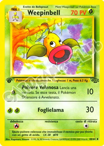 48 / 64 Weepinbell non comune 1a edizione (IT) -NEAR MINT-