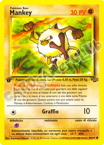55 / 64 Mankey comune 1a edizione (IT) -NEAR MINT-
