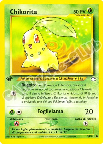 054 / 111 Chikorita Lv. 19 comune 1a edizione (IT) -NEAR MINT-