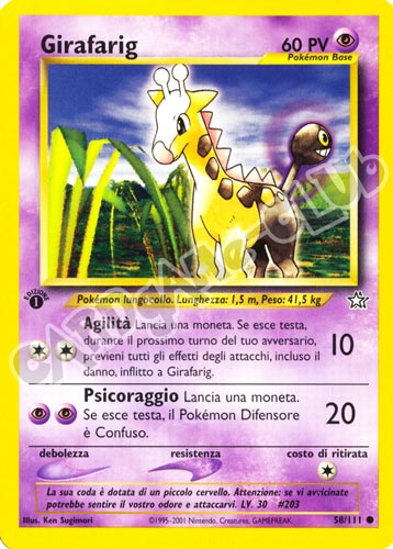 058 / 111 Girafarig comune 1a edizione (IT) -NEAR MINT-