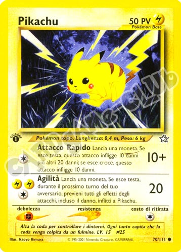 070 / 111 Pikachu comune 1a edizione (IT) -NEAR MINT-