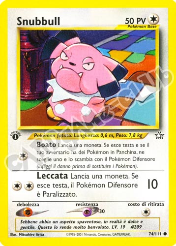 074 / 111 Snubbull comune 1a edizione (IT) -NEAR MINT-