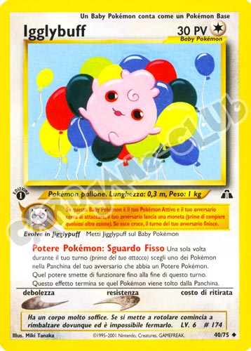 40 / 75 Igglybuff non comune 1a edizione (IT) -NEAR MINT-