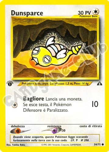 54 / 75 Dunsparce comune 1a edizione (IT) -NEAR MINT-